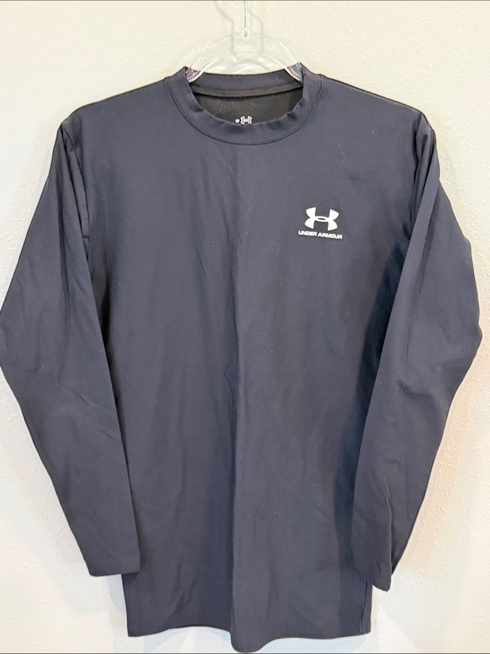 Under Armour Long Sleeve Crew Logo Shirt - Black Cold Gear